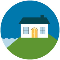 house with water level beside